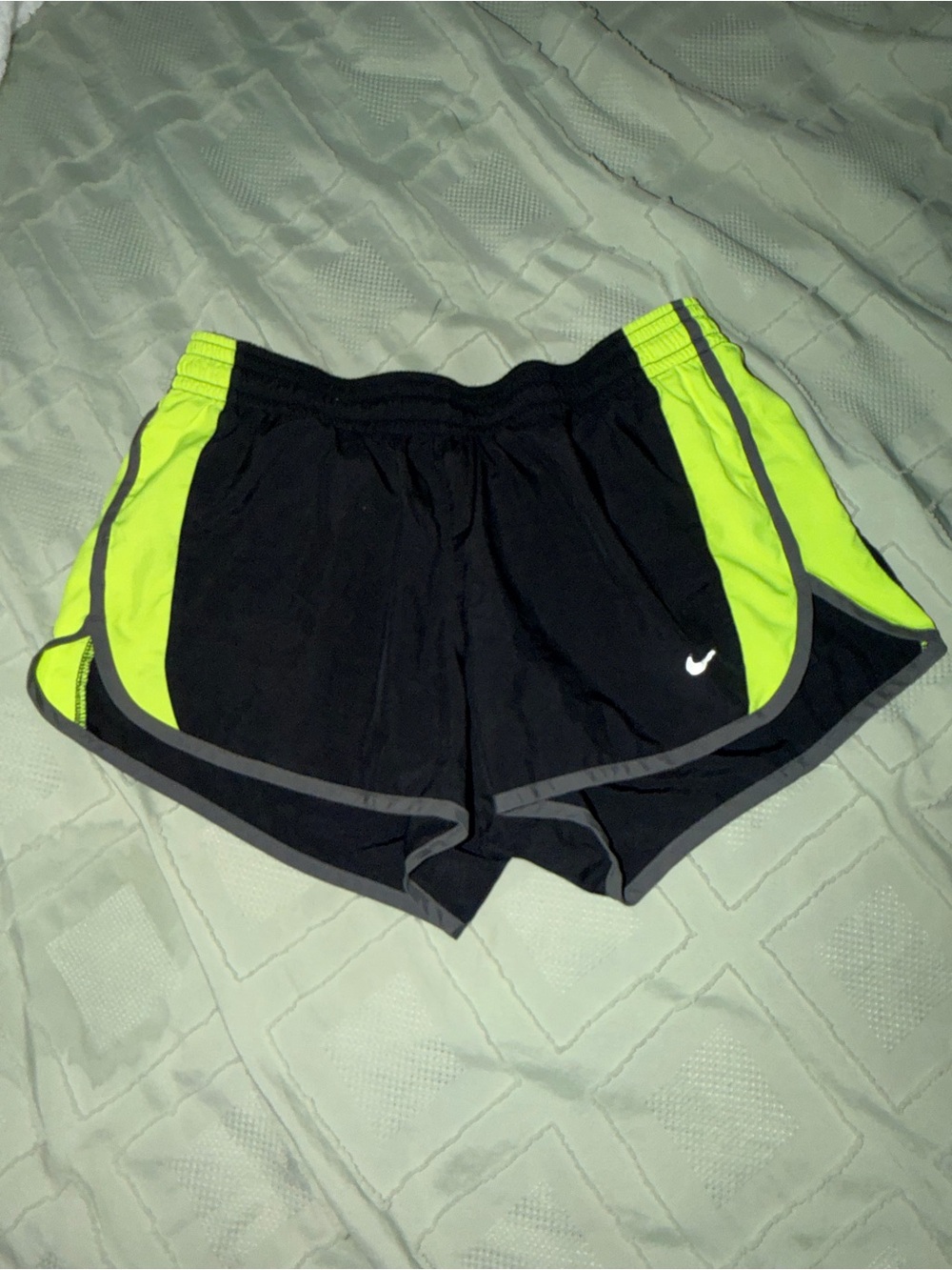 Nike Women’s Black & Neon Yellow Athletic Shorts